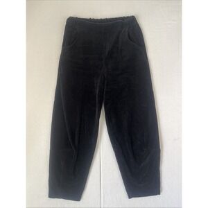 Mama B Pull On Baggy Crop Trouser Pants Womens Size Small Black Stretchy Italy